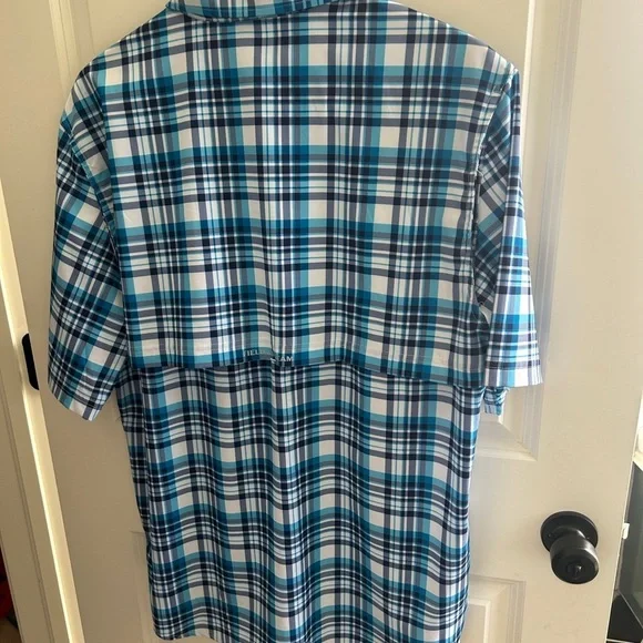 NWOT Field and Stream size Large blue plaid fishing shirt. Vented. Great colors! - Picture 7 of 11